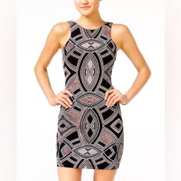 Speechless Dresses & Skirts - Speechless brand bodycon black dress with a glitter-accented print